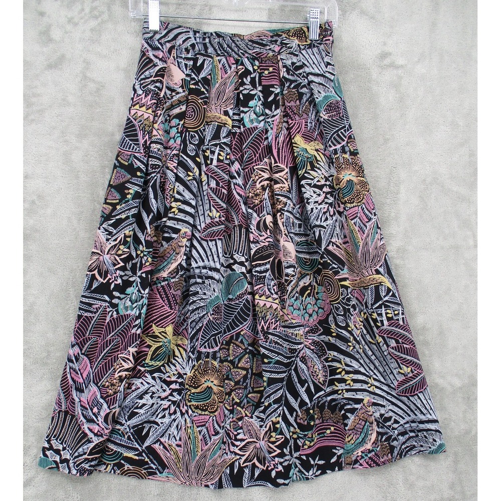 Vintage Glenora Skirt Womens XS Union Made Palm Tropical Artsy Art to Wear Boho